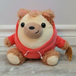 Ploofs Hoodie Pals Bear Plush Toy BNWT Red Hoodie Cuddly Soft